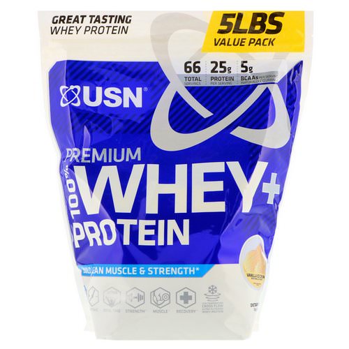 USN, Premium 100% Whey + Protein, Vanilla Ice Cream, 5 lbs (2.27 kg) Review