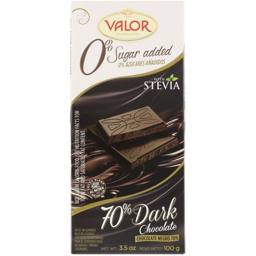 Valor, 0% Sugar Added, 70% Dark Chocolate, 3.5 oz (100 g) Review