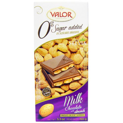 Valor, 0% Sugar Added, Milk Chocolate with Almonds, 5.3 oz (150 g) Review