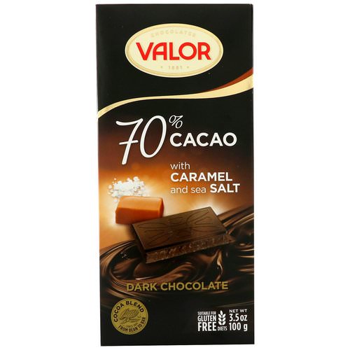 Valor, Dark Chocolate, 70% Cacao, With Caramel and Sea Salt, 3.5 oz (100 g) Review