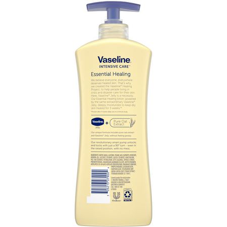 Lotion, Bad: Vaseline, Intensive Care, Essential Healing Body Lotion, 20.3 fl oz (600 ml)