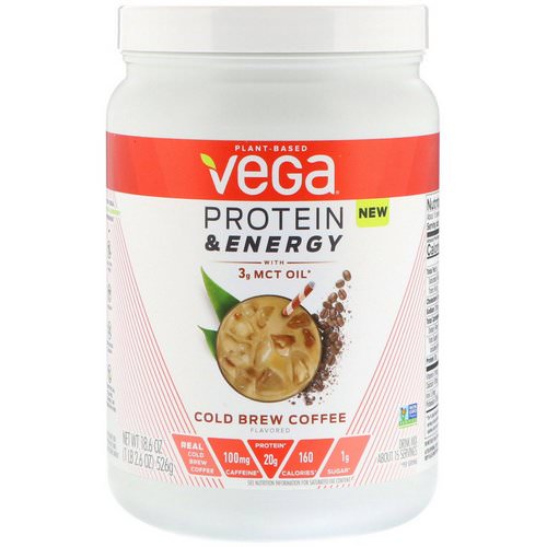Vega, Protein & Energy, Cold Brew Coffee, 1.2 lbs (526 g) Review