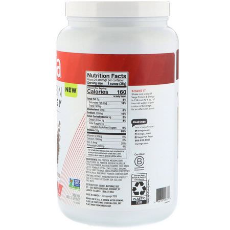 Ärtprotein, Växtbaserat Protein, Sportnäring: Vega, Protein & Energy, Cold Brew Coffee, 1.85 lbs (841 g)