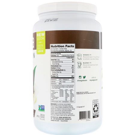 Växtbaserat, Växtbaserat Protein, Idrottsnäring: Vega, Protein & Greens, Chocolate Flavored, 1.8 lbs (814 g)