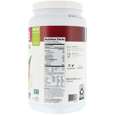 Växtbaserat, Växtbaserat Protein, Idrottsnäring: Vega, Protein & Greens, Salted Caramel, 1.65 lbs (750 g)