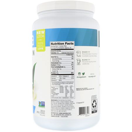 Växtbaserat, Växtbaserat Protein, Sportnäring: Vega, Protein & Greens, Vanilla Flavored, 1.67 lbs (760 g)