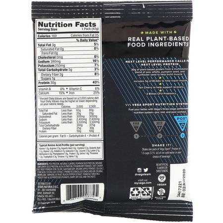 Växtbaserat, Växtbaserat Protein, Idrottsnäring: Vega, Sport Premium Protein, Berry, 1.5 oz (42 g)