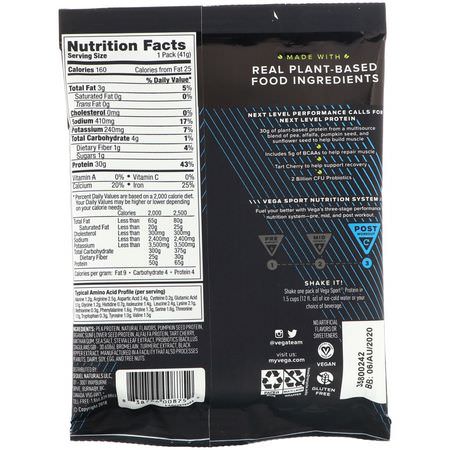 Växtbaserat, Växtbaserat Protein, Sportnäring: Vega, Sport Premium Protein, Vanilla, 1.5 oz (41 g)