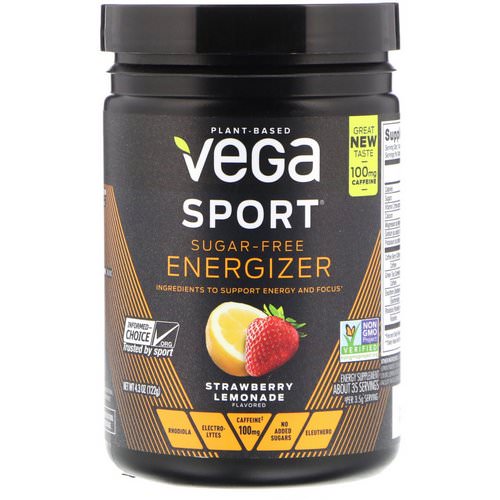 Vega, Sport, Sugar-Free Energizer, Strawberry Lemonade, 4.3 oz (122 g) Review