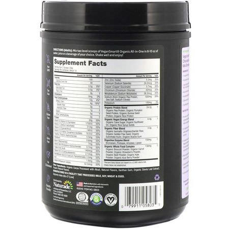 Växtbaserat, Växtbaserat Protein, Sportnäring: VeganSmart, Organic All-In-One Nutritional Shake, Chocolate Fudge, 19.25 oz (546 g)