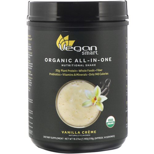 VeganSmart, Organic All-In-One Nutritional Shake, Vanilla Creme, 18.27 oz (518 g) Review