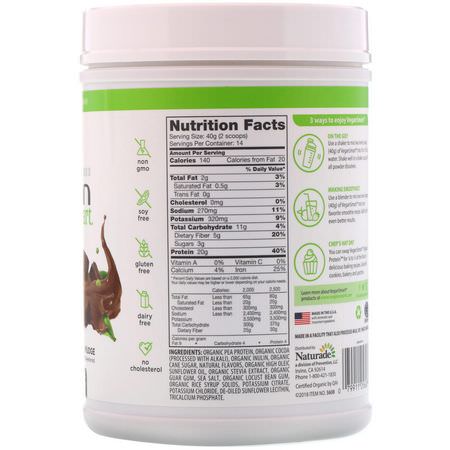 Ärtprotein, Växtbaserat Protein, Sportnäring: VeganSmart, Organic Pea Protein Shake, Chocolate Fudge, 1.25 lbs (560 g)