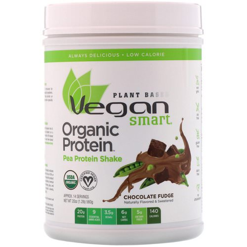 VeganSmart, Organic Pea Protein Shake, Chocolate Fudge, 1.25 lbs (560 g) Review