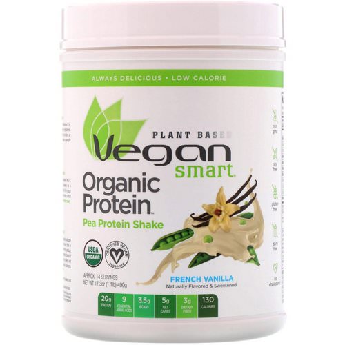 VeganSmart, Organic Pea Protein Shake, French Vanilla, 1.08 lbs (490 g) Review