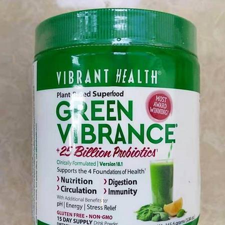 Vibrant Health Probiotika, Matsmältning, Gröna, Superfoods