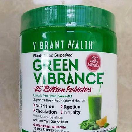 Vibrant Health Greens Blends Probiotic Formulas - Probiotika, Matsmältning, Gröna, Superfoods