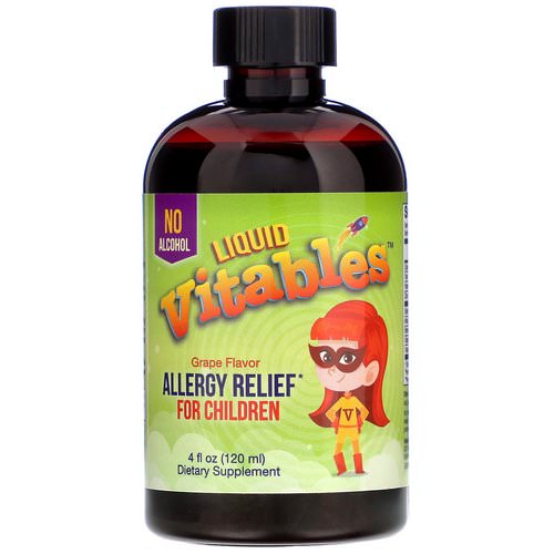 Vitables, Liquid Allergy Relief For Children, No Alcohol, Grape Flavor, 4 fl oz (120 ml) Review