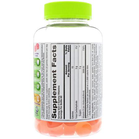 D3 Cholecalciferol, D-Vitamin, Vitaminer, Kosttillskott: VitaFusion, Extra Strength D3, Bone & Immune Support, Natural Strawberry Flavor, 3000 IU, 120 Gummies