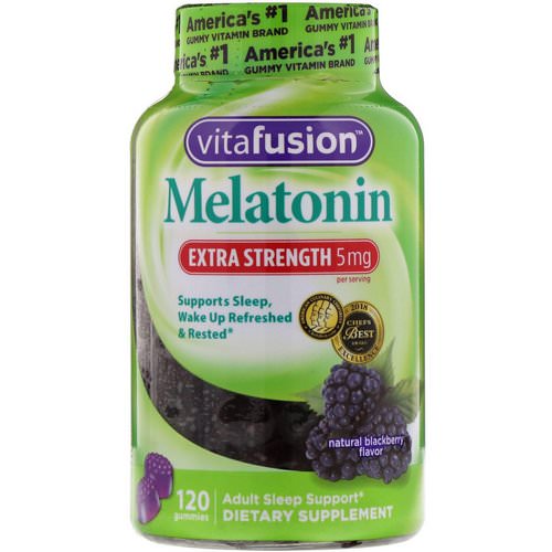 VitaFusion, Extra Strength Melatonin, Natural Blackberry Flavor, 5 mg, 120 Gummies Review
