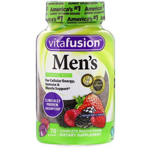 VitaFusion, Men's Complete Multivitamin, Natural Berry Flavors, 70 Gummies Review