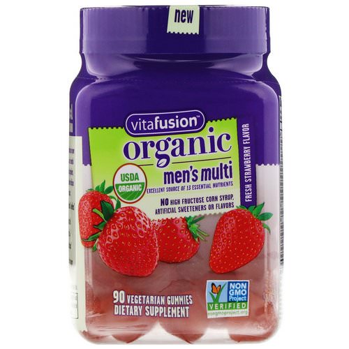 VitaFusion, Organic Mens' Multi, Fresh Strawberry, 90 Vegetarian Gummies Review