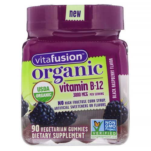 VitaFusion, Organic Vitamin B-12, Black Raspberry, 3000 mcg, 90 Vegetarian Gummies Review
