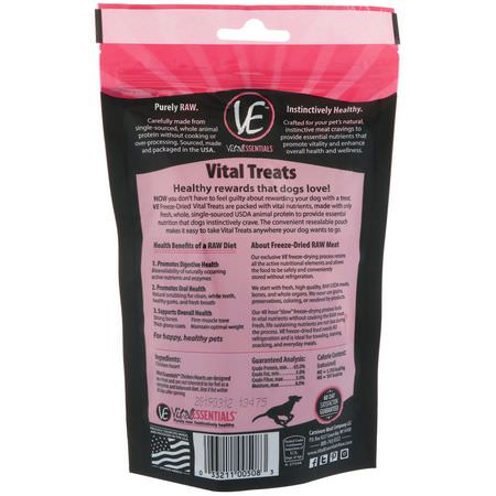 Husdjur Behandlar, Husdjur: Vital Essentials, Freeze-Dried Treats For Dogs, Chicken Hearts, 1.9 oz (53.9 g)