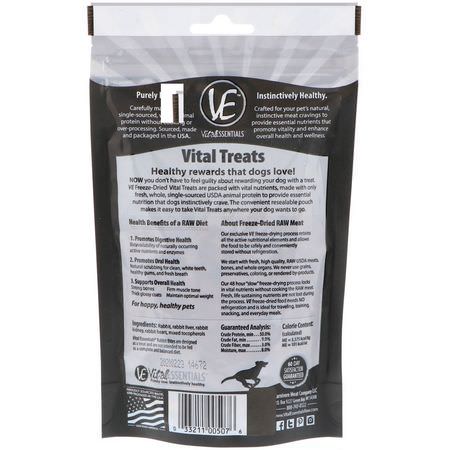 Husdjur Behandlar, Husdjur: Vital Essentials, Freeze-Dried Vital Treats For Dogs, Rabbit Bites, 2.0 oz (56.7 g)