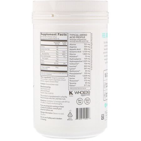 Kollagentillskott, Fog, Ben, Kosttillskott: Vital Proteins, Collagen Creamer, Coconut, 10.3 oz (293 g)