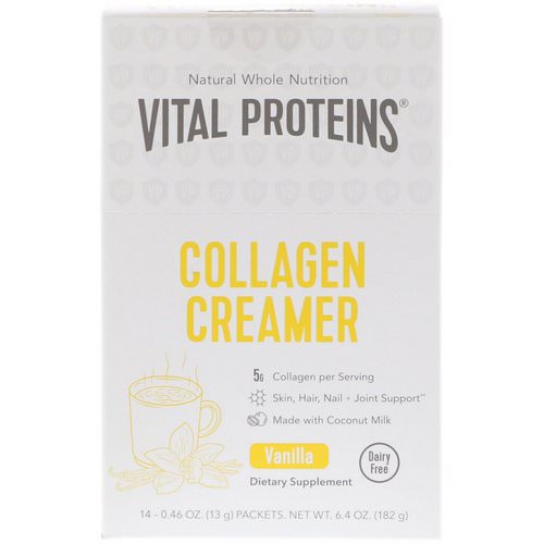 Vital Proteins, Collagen Creamer, Vanilla, 14 Packets, 0.46 oz (13 g) Each Review