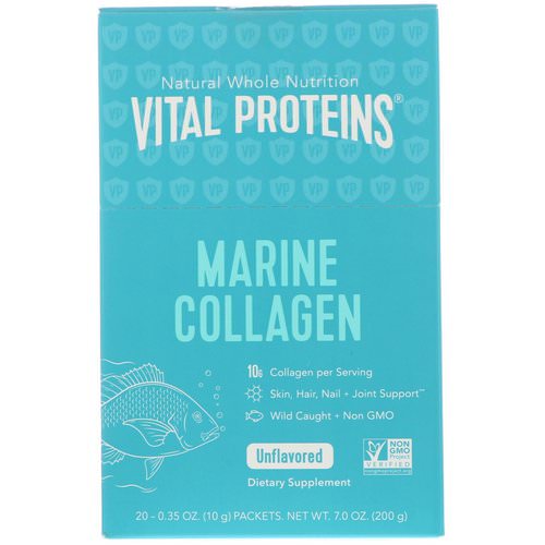 Vital Proteins, Marine Collagen, Unflavored, 20 Packs, 0.35 oz (10 g) Each Review