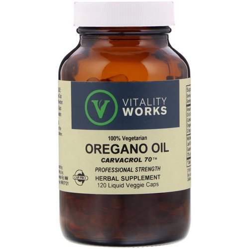Vitality Works, Oregano Oil, Carvacrol 70, 120 Liquid Veggie Caps Review