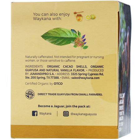 Örtte: Waykana, Amazon Guayusa Tea, Cacao Guayusa, 16 Tea Bags, 1.13 oz (32 g)