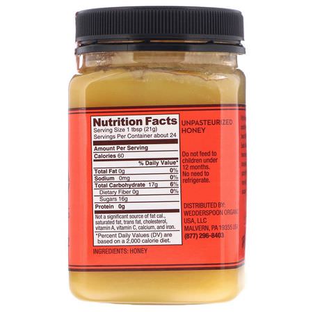 Sötningsmedel, Honung: Wedderspoon, Raw Wild Rata Honey, 17.6 oz (500 g)