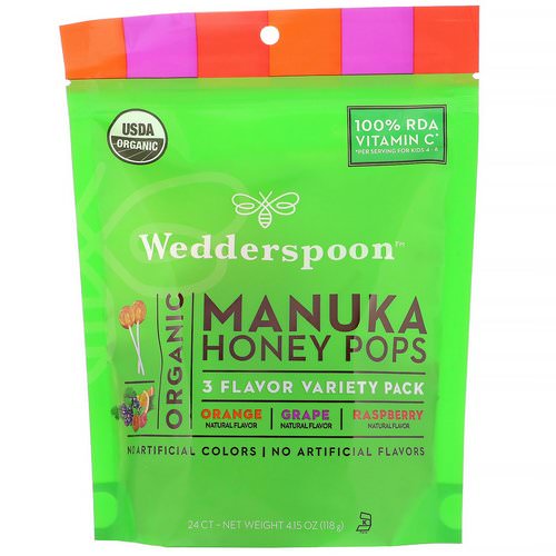Wedderspoon, Organic Manuka Honey Pops, 3 Flavor Variety Pack, 24 Count, 4.15 oz (118 g) Review