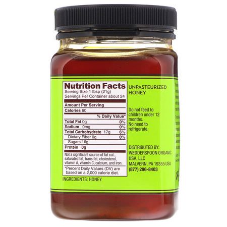 Sötningsmedel, Honung: Wedderspoon, Raw Beechwood Honey, 17.6 oz (500 g)