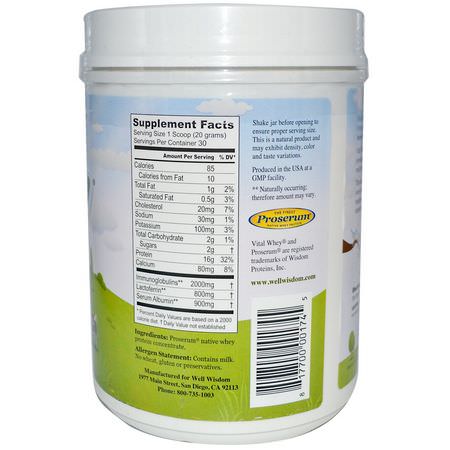 Vassleprotein, Idrottsnäring: Well Wisdom, Vital Whey, Natural, 1.31 lbs (600 g)