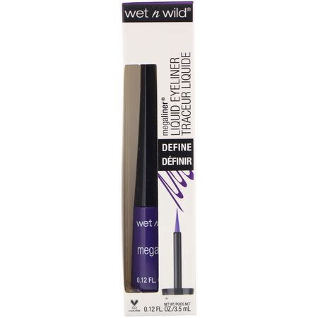 Eyeliner, Eyes, Makeup: Wet n Wild, MegaLiner Liquid Eyeliner, Electric Purple, 0.12 fl oz (3.5 ml)