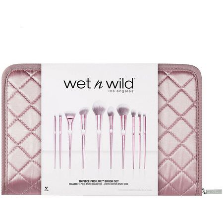 Makeupgåvor, Makeupborstar, Makeup: Wet n Wild, Pro Line Brush Set, 10 Piece Brush Collection + Limited Edition Brush Case