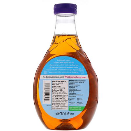 Agave Nectar, Sweeteners, Honey: Wholesome, Organic Blue Agave, 44 oz (1.25 kg)