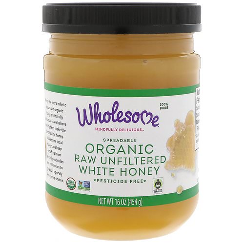 Wholesome, Organic, Spreadable Raw Unfiltered White Honey, 16 oz (454 g) Review
