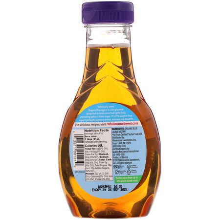 Agave Nectar, Sweeteners, Honey: Wholesome, Organic Blue Agave, 11.75 oz (333 g)