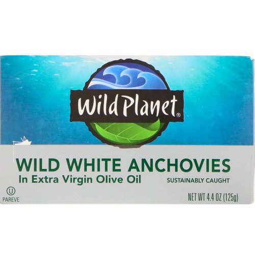 Wild Planet, Wild White Anchovies In Extra Virgin Olive Oil, 4.4 oz (125 g) Review