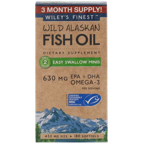 Wiley's Finest, Wild Alaskan Fish Oil, Easy Swallow Minis, 450 mg, 180 Softgels Review
