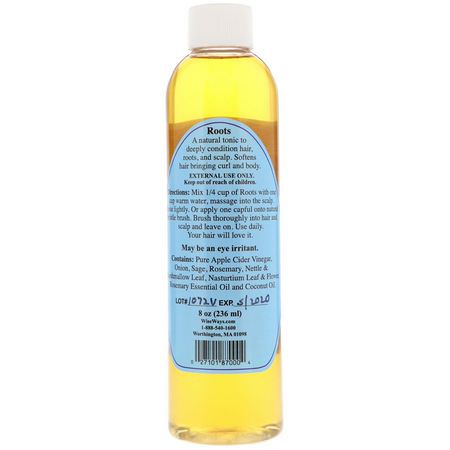 Hårbottenvård, Hårvård, Bad: WiseWays Herbals, Roots, Apple Cider Vinegar Hair Rinse, For All Hair, 8 oz (236 ml)