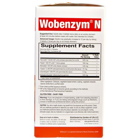 Proteolytiskt Enzym, Matsmältning, Led, Ben: Wobenzym N, Joint Health, 200 Enteric-Coated Tablets