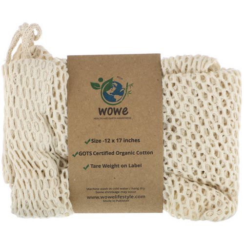 Wowe, Certified Organic Cotton Mesh Bag, 1 Bag, 12 in x 17 in Review