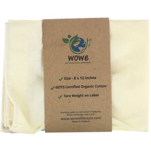 Wowe, Certified Organic Cotton Muslin Bag, 1 Bag, 8 in x 12 in Review