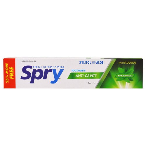 Xlear, Spry Toothpaste, Anti-Cavity with Fluoride, Spearmint, 5 oz (141 g) Review