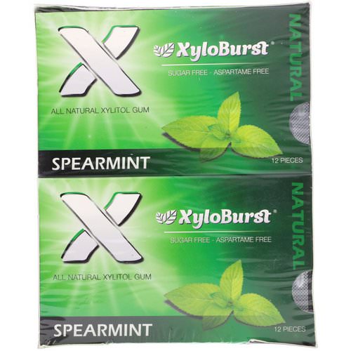 Xyloburst, All Natural Xylitol Gum, Spearmint, 12 Packs, 12 Pieces per Pack Review